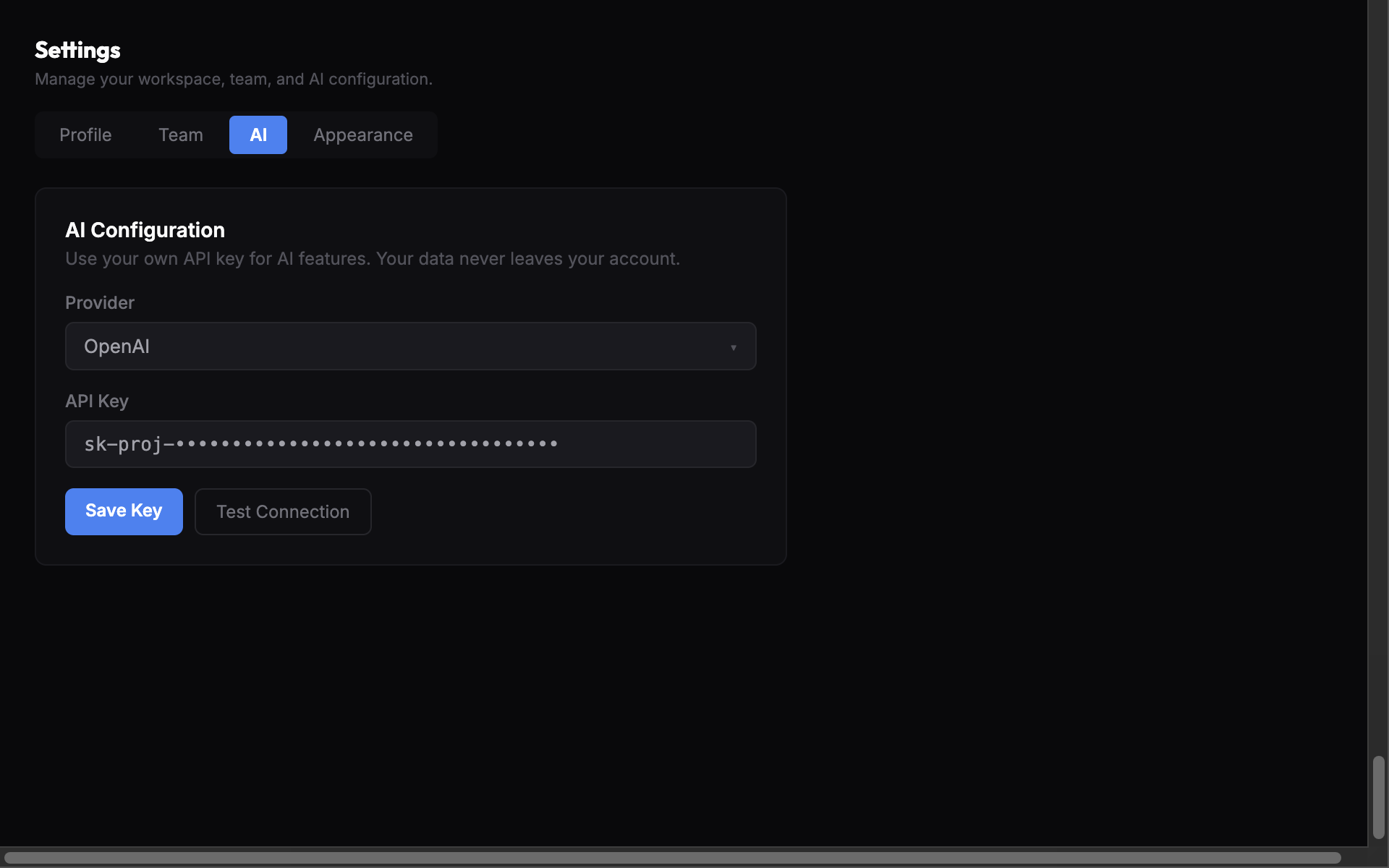 Grovyl API Key Settings