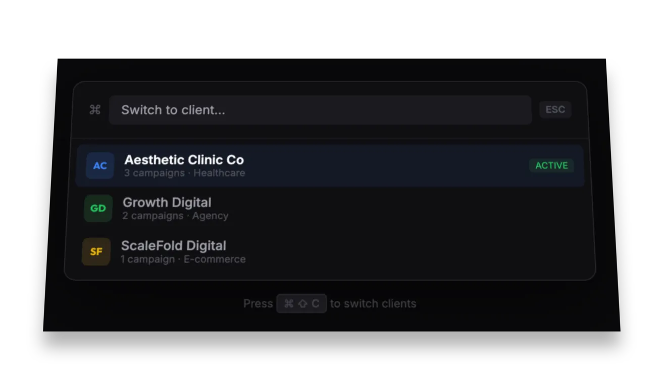 Grovyl keyboard navigation between client folders